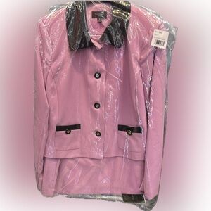 Tahari Blazer in Light Pink with Black Accents